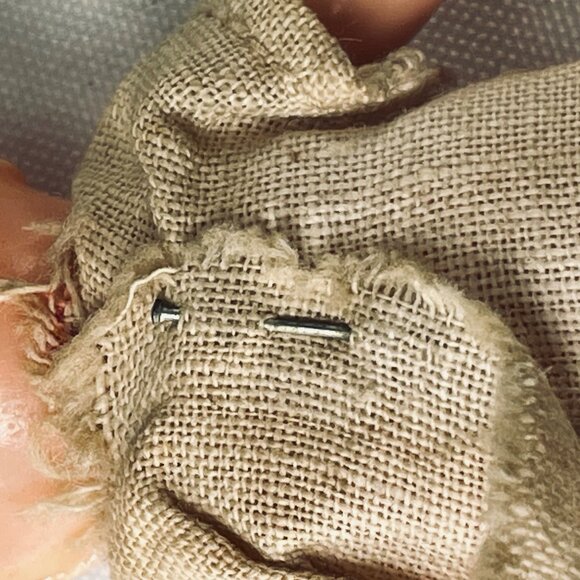 Vintage 4" Italian Celluloid Baby Doll W/ Cloth Outfit - Handmade Details & Wear - Picture 5 of 8